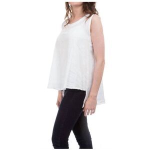 Gigi Moda 100% linen white tank top summer spring Large